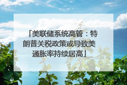 美联储系统高管：特朗普关税政策或导致美通胀率持续居高